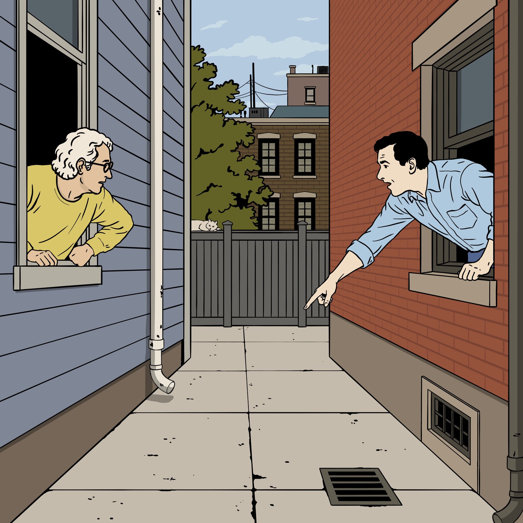 When Neighbors Fight Over Shared Space, Who Wins?