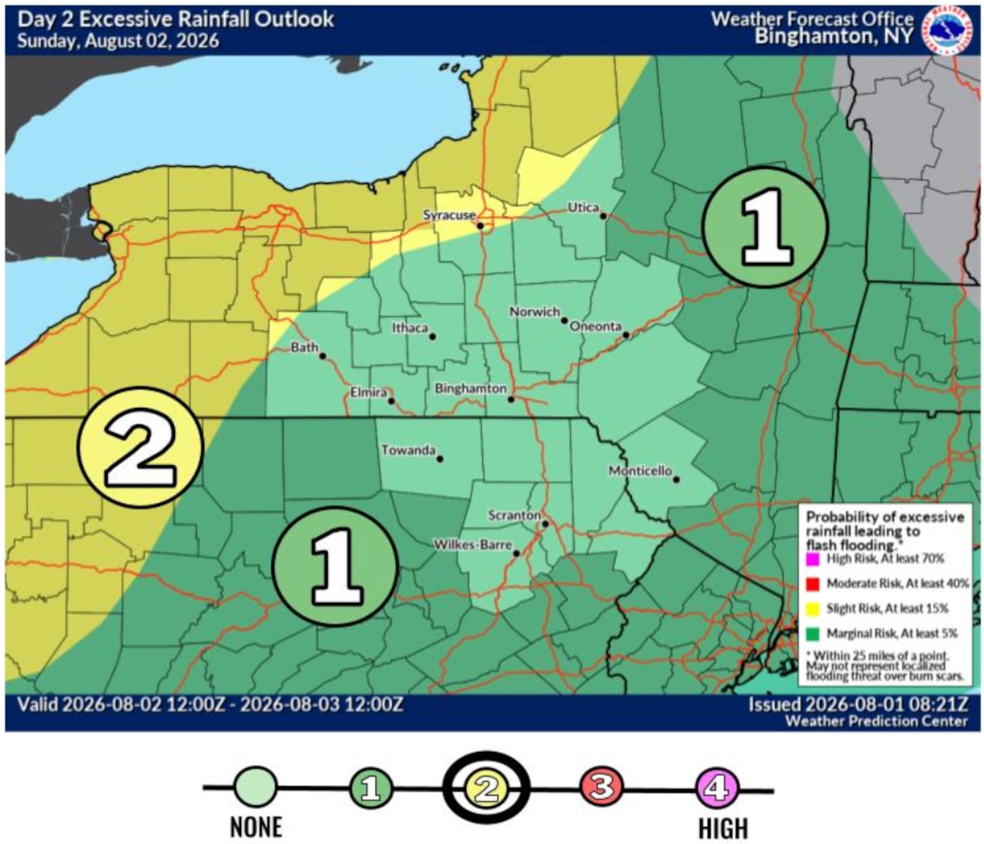 Flash flooding possible in Central NY as heavy rain moves in Sunday