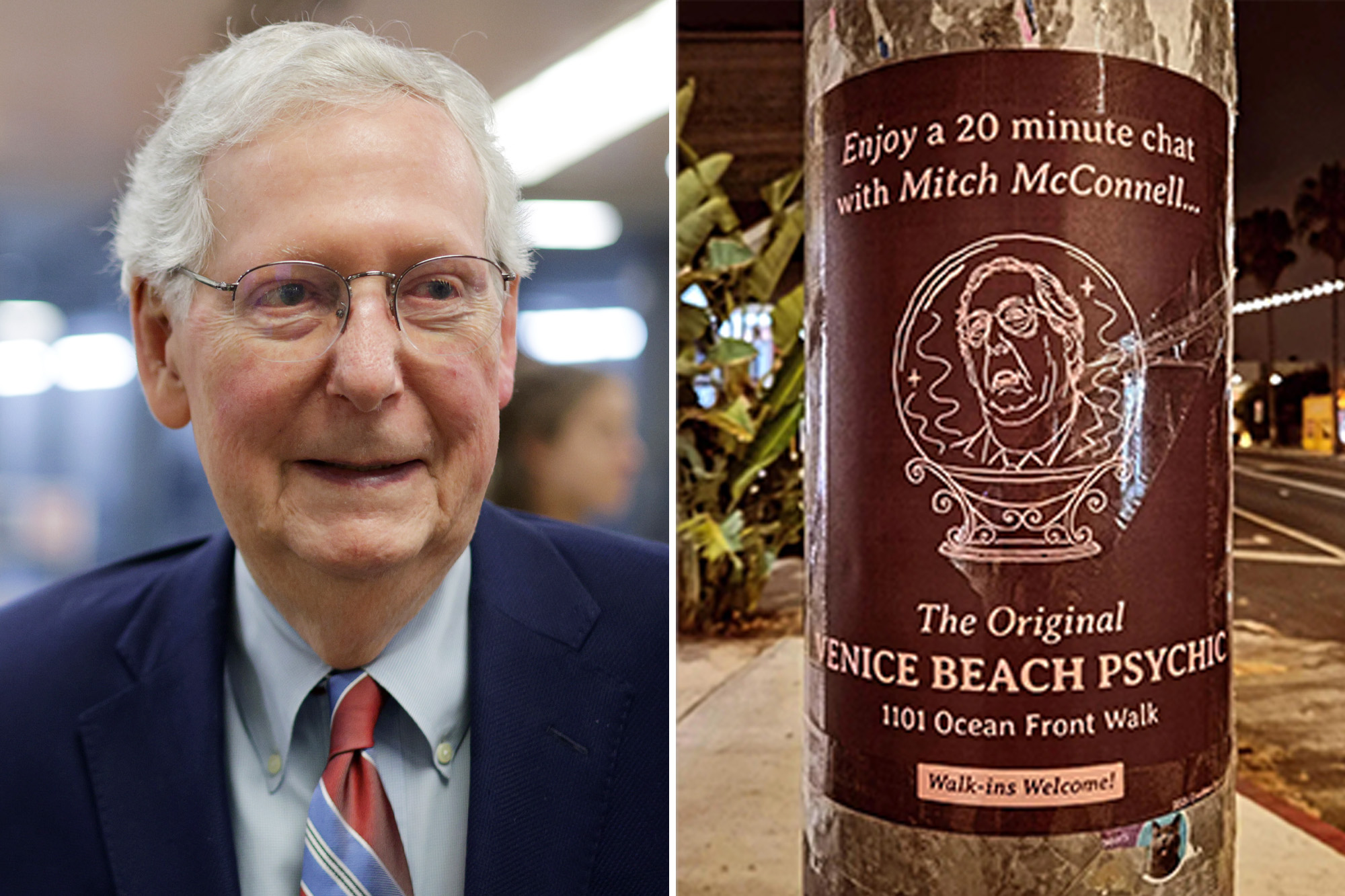 California psychic’s cringe ad offering ‘chat’ with hospitalized Mitch McConnell