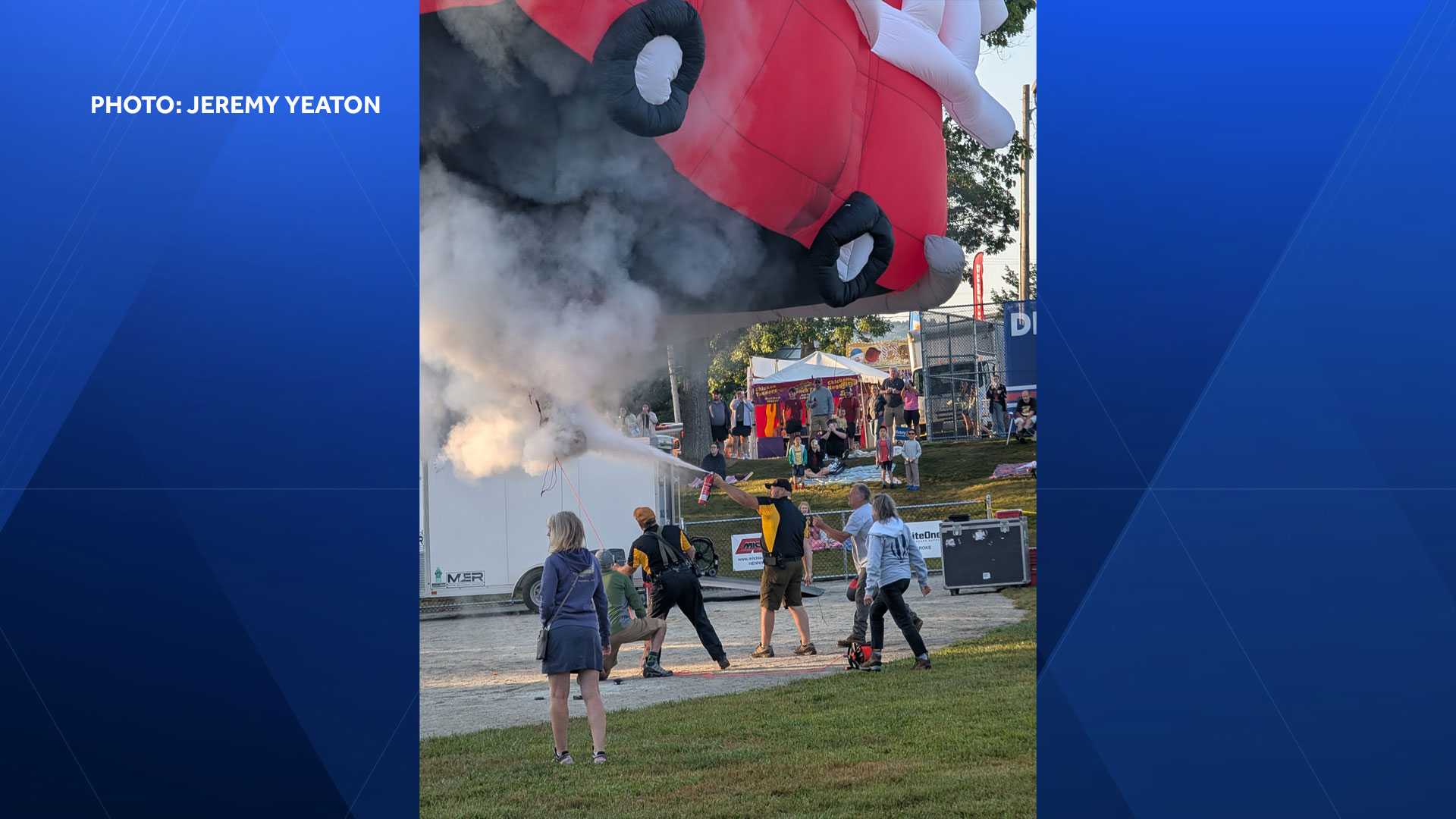 Remote-controlled balloon malfunctions, catches fire at hot air balloon event in NH; 1 injured