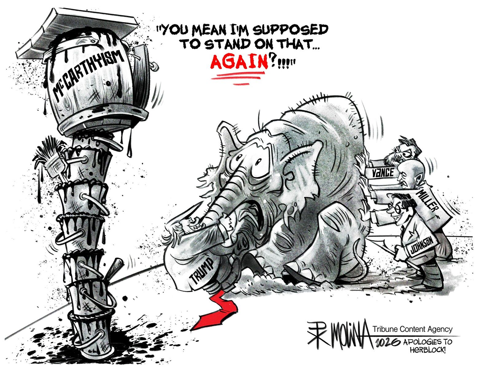 Editorial cartoons for Aug. 2, 2026: Trump’s Red Scare, wider Iran war, Fauci diary