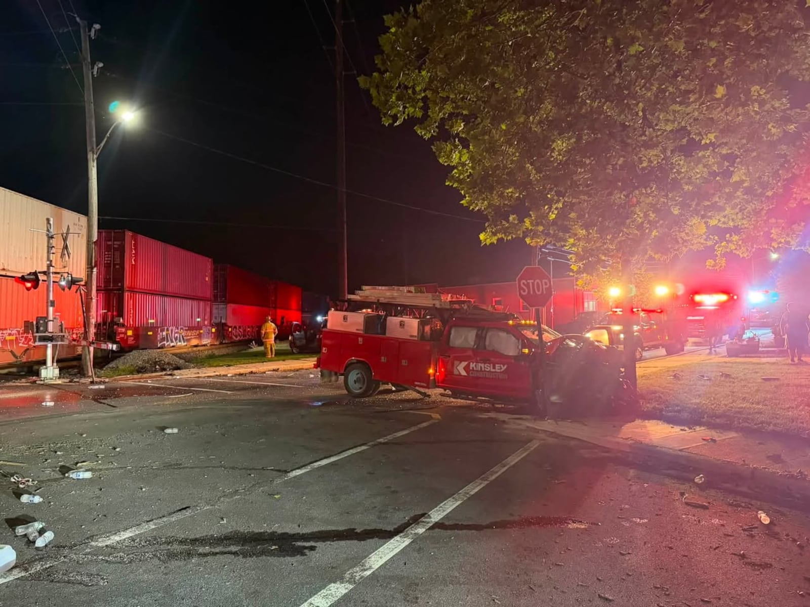 Pa. firefighters, bystander pull driver from truck on tracks seconds before train hit