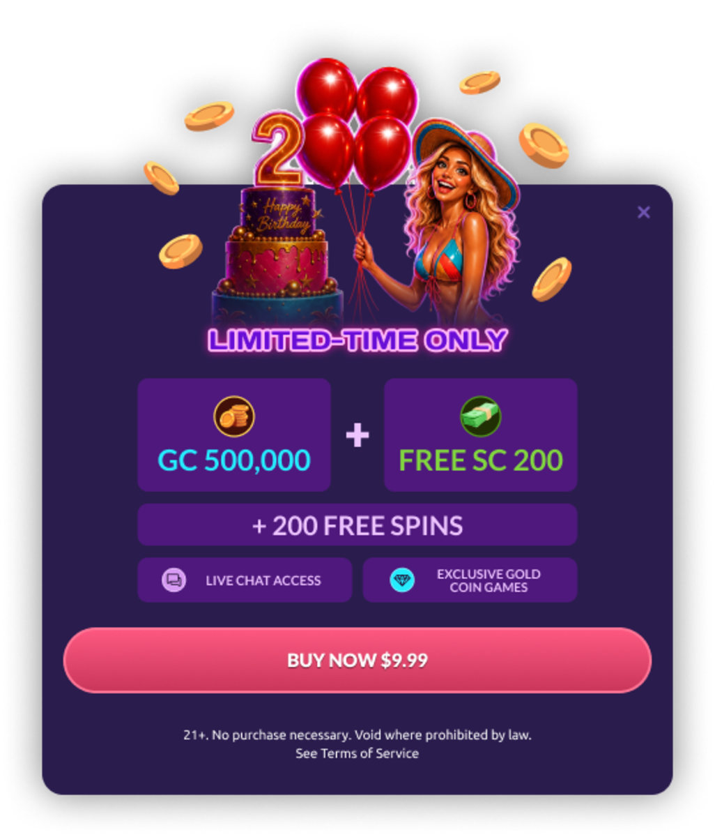 New PlayFame bonus unlocks a 500K GC birthday special this week