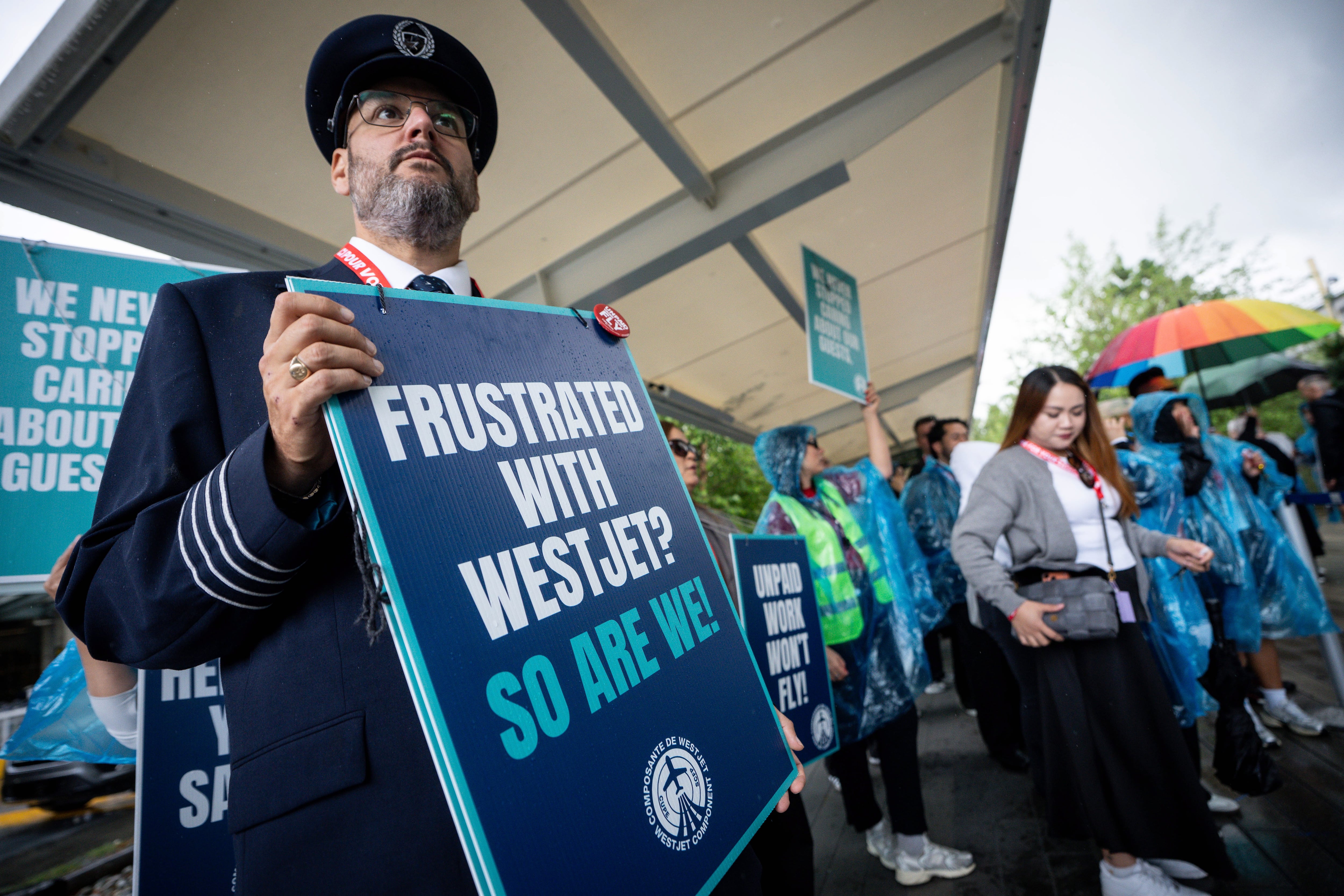 Flight attendants at Canada’s WestJet go on strike in dispute over pay