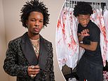 D4vd seen in promotional clip donning shirt drenched with fake blood prior to allegations he murdered teen Celeste Rivas