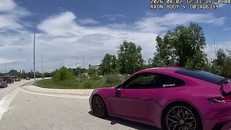 Pink Porsche driver arrested after going 96 mph on Florida road, deputies say