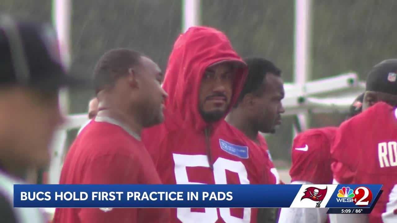 Bucs hold first practice in pads