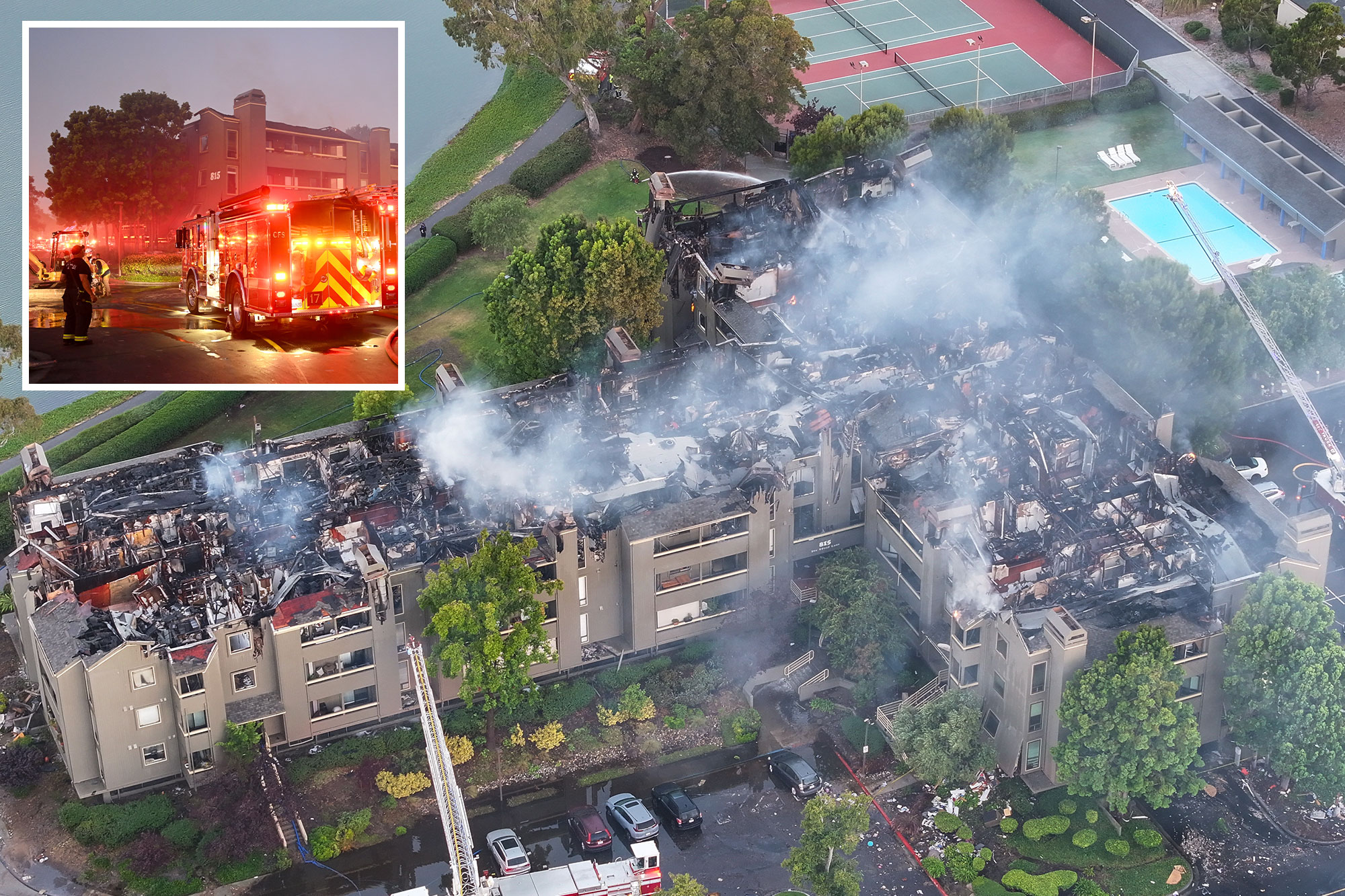 Massive apartment blaze in NorCal injures firefighters and displaces dozens
