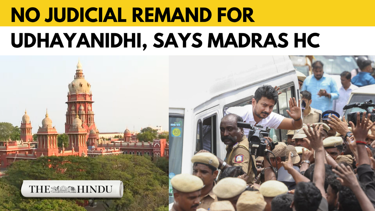 Madras High Court orders Udhayanidhi Stalin’s release after questioning