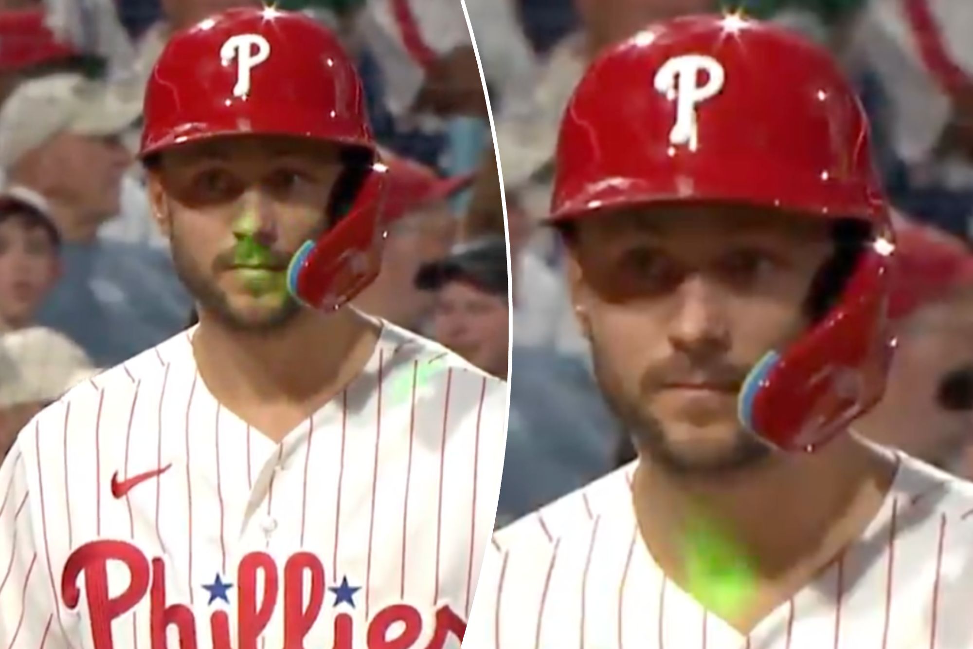 Phillies game forced into bizarre delay as Trea Turner’s face lights up green