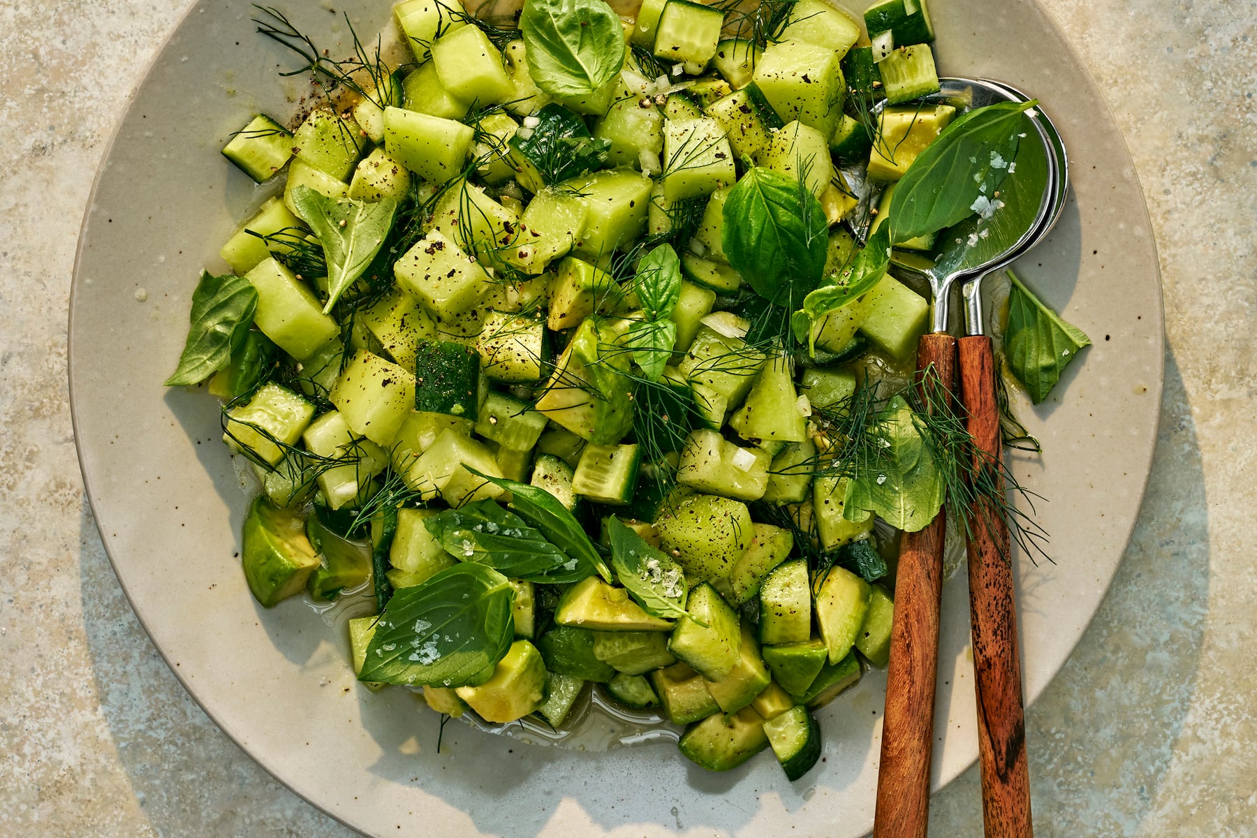 Summer melon spoon salad