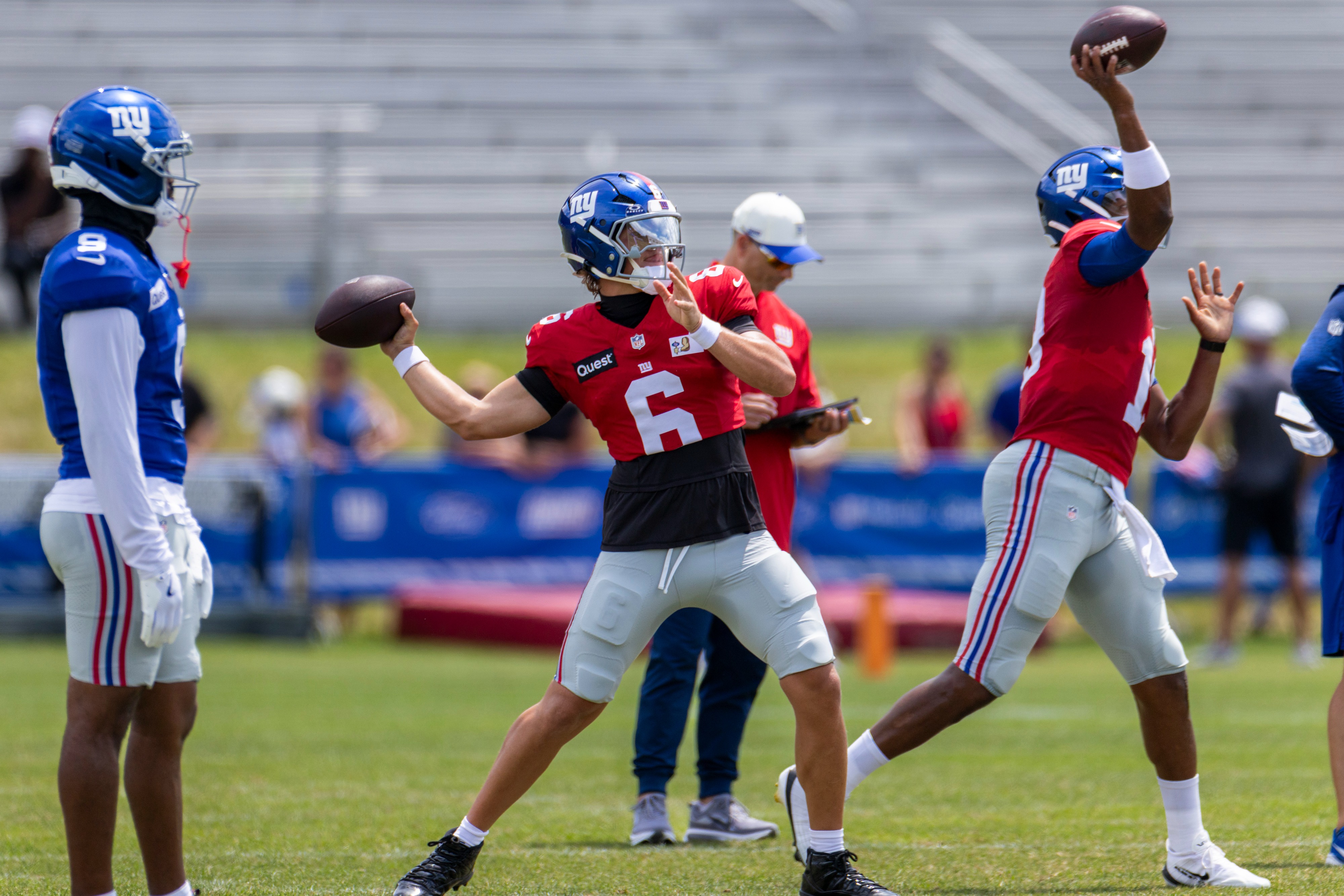 Jaxson Dart rebounds from early interceptions with ‘impressive’ Giants practice