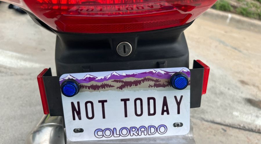 Motorcycle with 'Not Today' plates leads deputy on chase