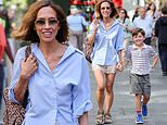 Myleene Klass is seen for the first time since revealing 'terrifying' breast cancer scare as she enjoys outing with son Apollo, 6