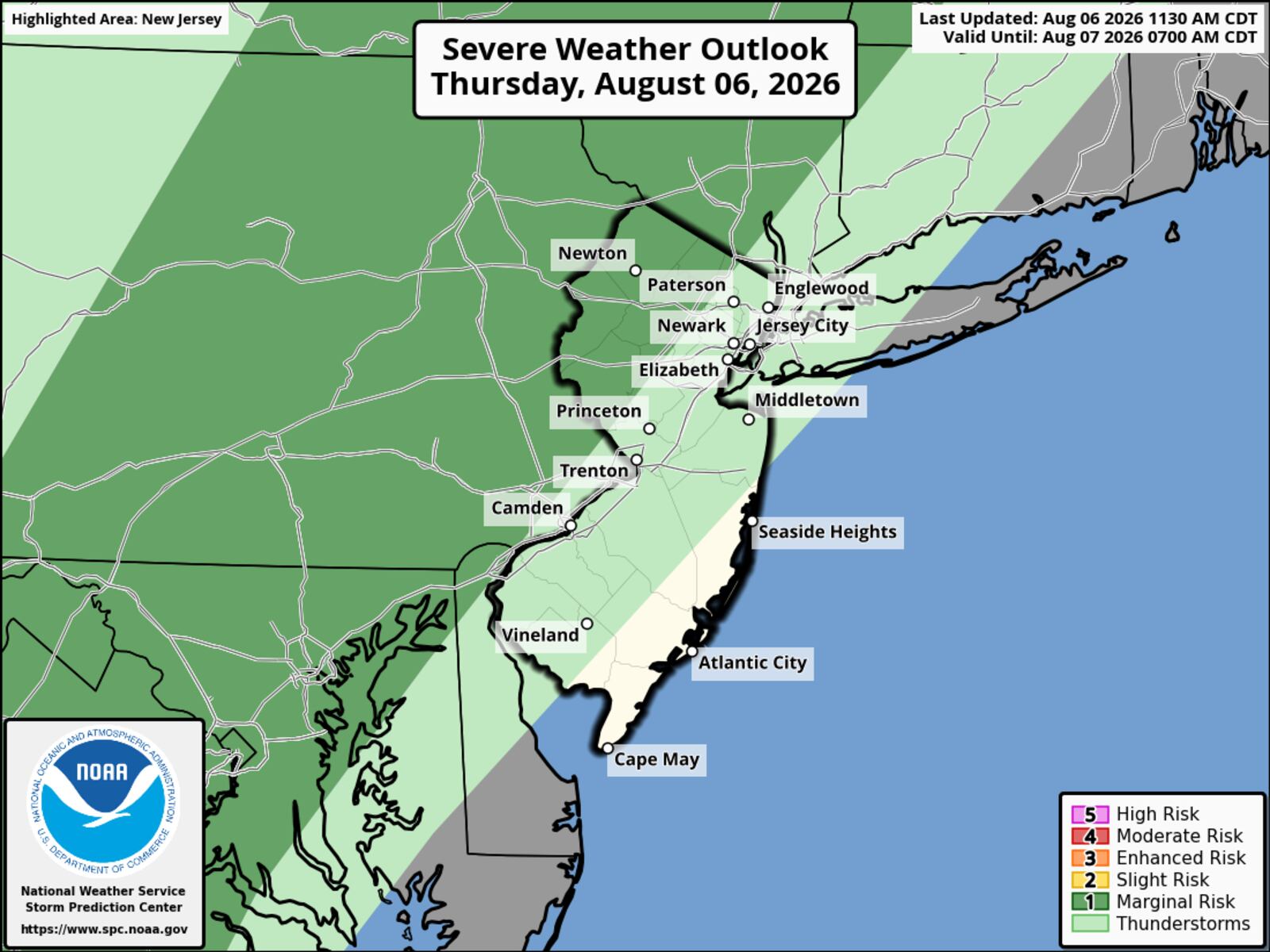 Spotty thunderstorms may hit N.J. this evening as high heat, intense humidity continues