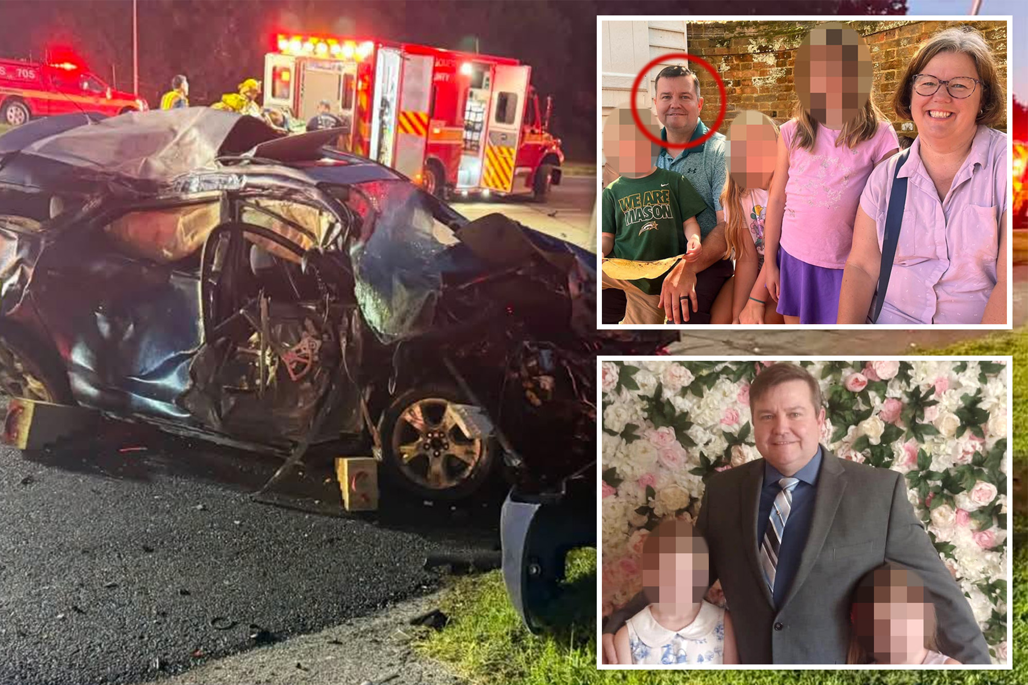 Father of five dead after stolen car — driven by boy, 13, and packed with minors — crashes into him on way to work
