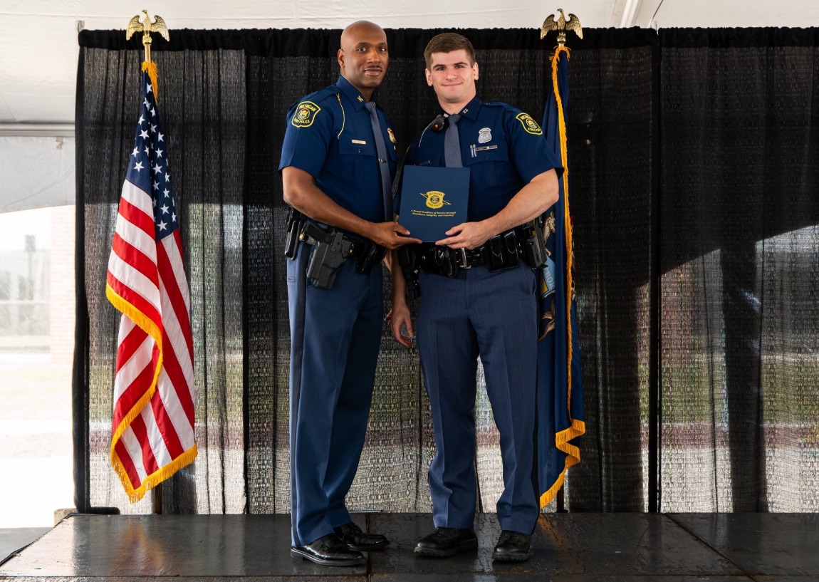 Trooper shot three times in Lodge traffic stop while making arrest, honored by state police
