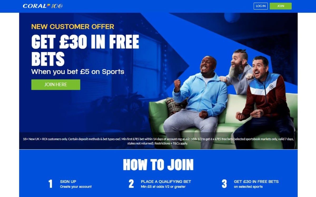 Coral sign up offer: Get £30 bonus with Coral welcome offer