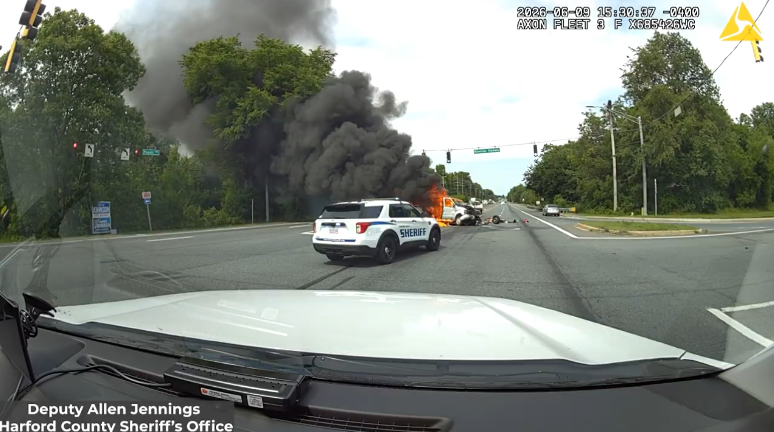 AG releases Belcamp chase video showing fiery crash that killed suspect