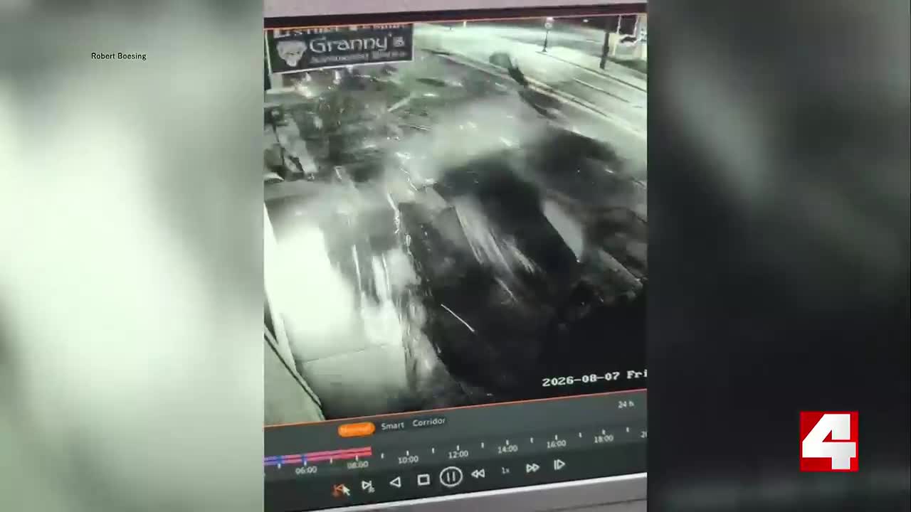 Speeding driver plows through South St. Louis County sidewalk, foot from crashing into a business