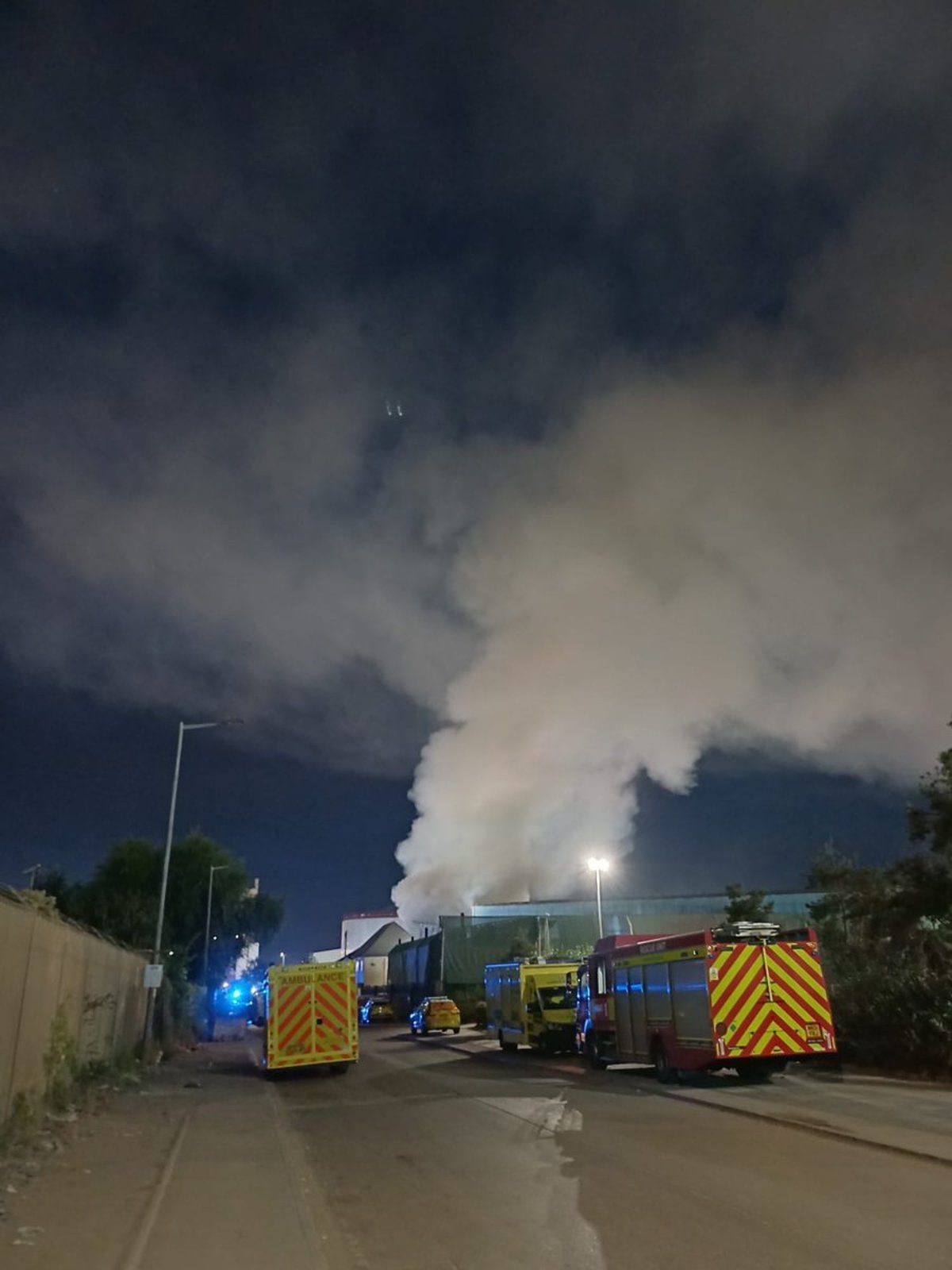Around 100 firefighters tackle large blaze in east London as residents urged to 'keep windows and doors closed'