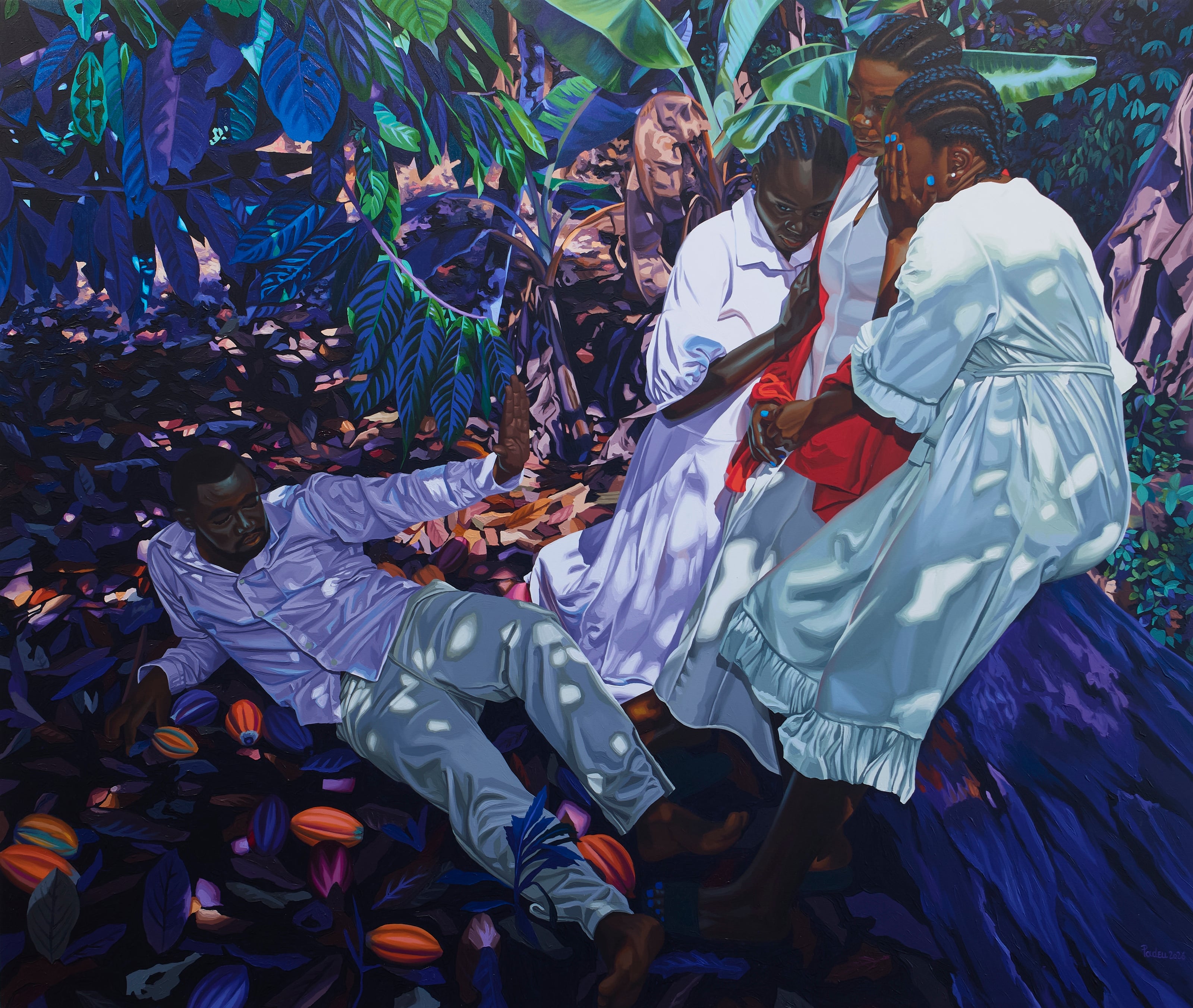 This rising painter reimagines Renaissance art in a cocoa plantation in Cameroon