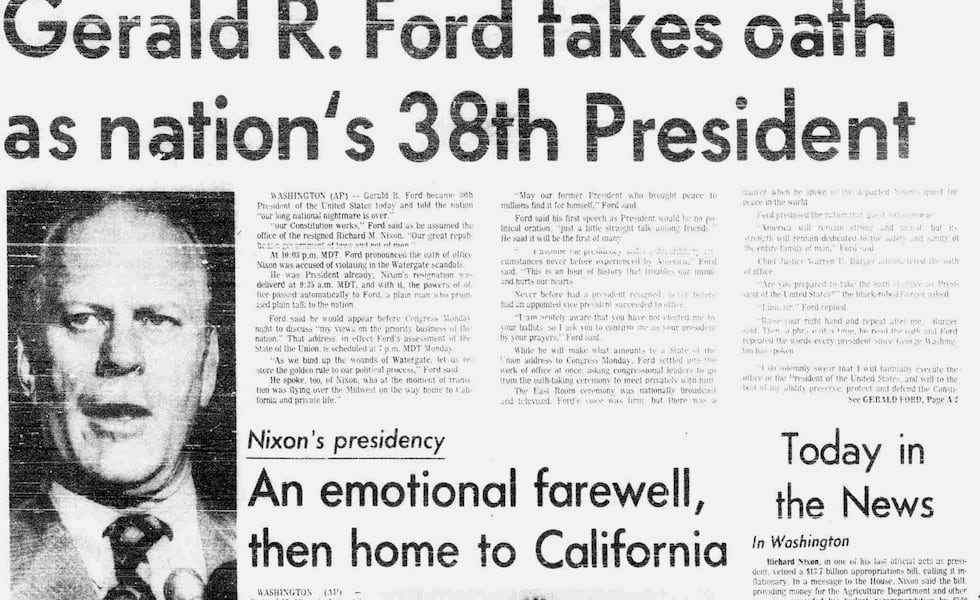 Deseret News archives: Nixon resigned, Gerald R. Ford became U.S. president