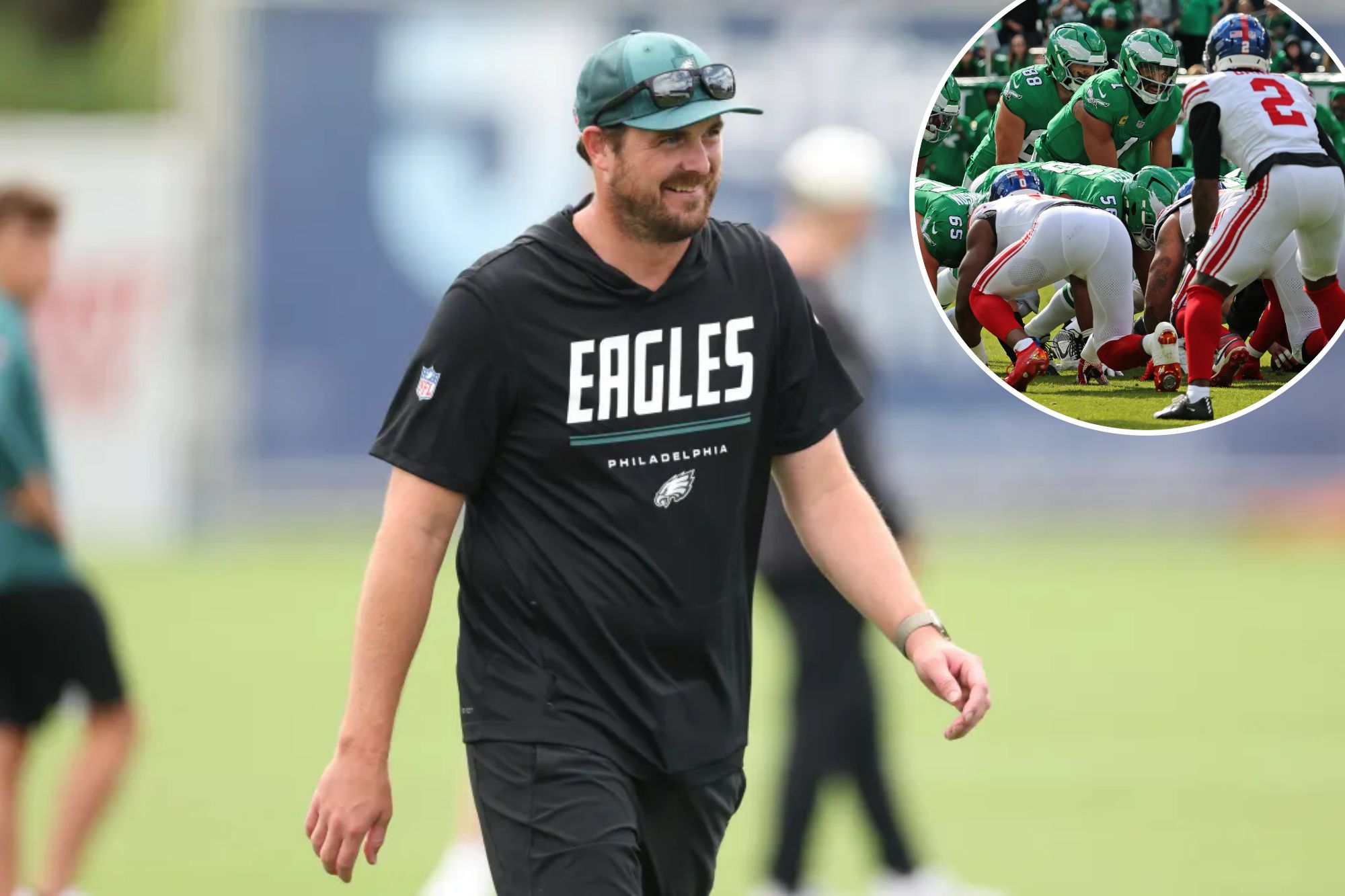 New Eagles offensive coordinator Sean Mannion makes his Tush Push stance clear