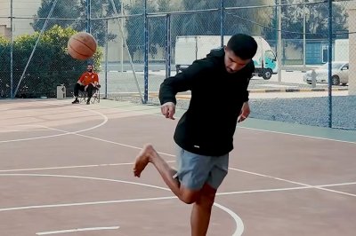 Watch: Soccer player breaks basketball world record with backheel kick