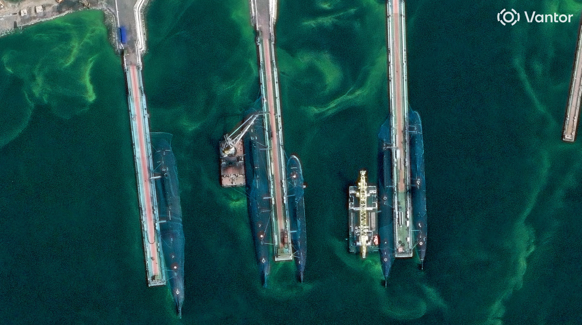 Satellite imagery shows Russia covers submarines in Pacific with anti-drone netting – photo