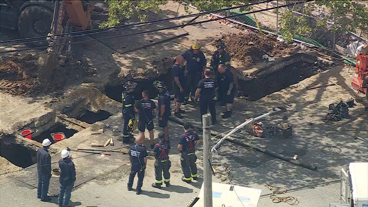 Worker rescued after being trapped in 7-foot-deep hole in Philadelphia's Parkside section
