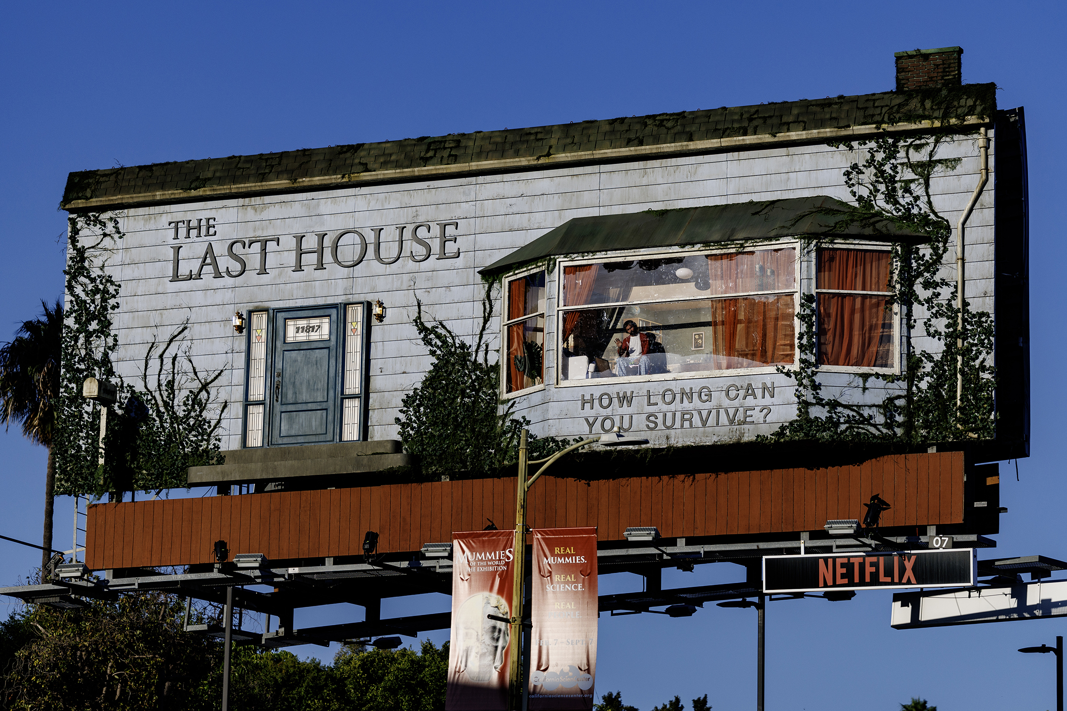 A Man Lived Inside a Billboard Above Sunset Boulevard for 24 Hours. Netflix Paid Him to Do It.