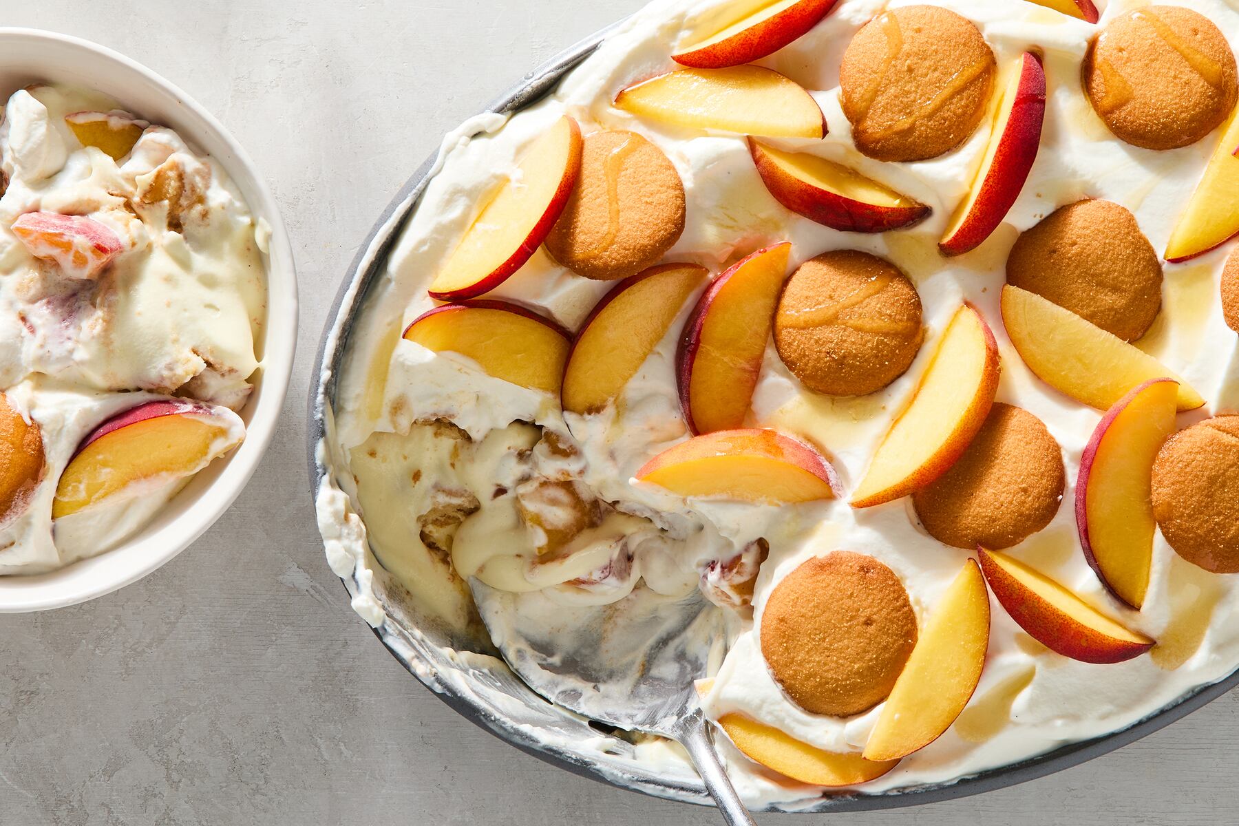 Honey peaches and cream pudding