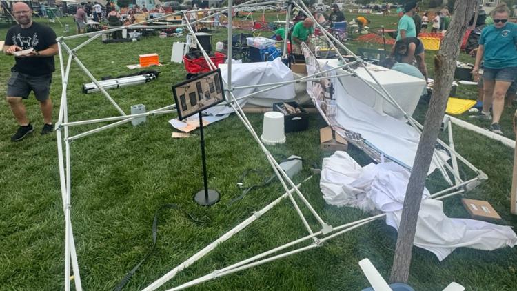Microburst sends bounce house airborne at Colorado festival, injures vendor