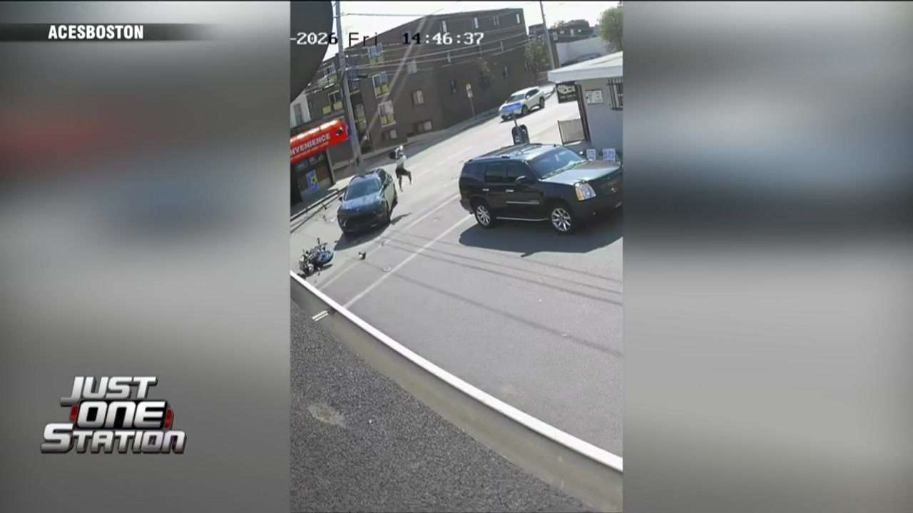 JUST ONE STATION: Car collides with moped in Revere, sending 28-year-old man flying