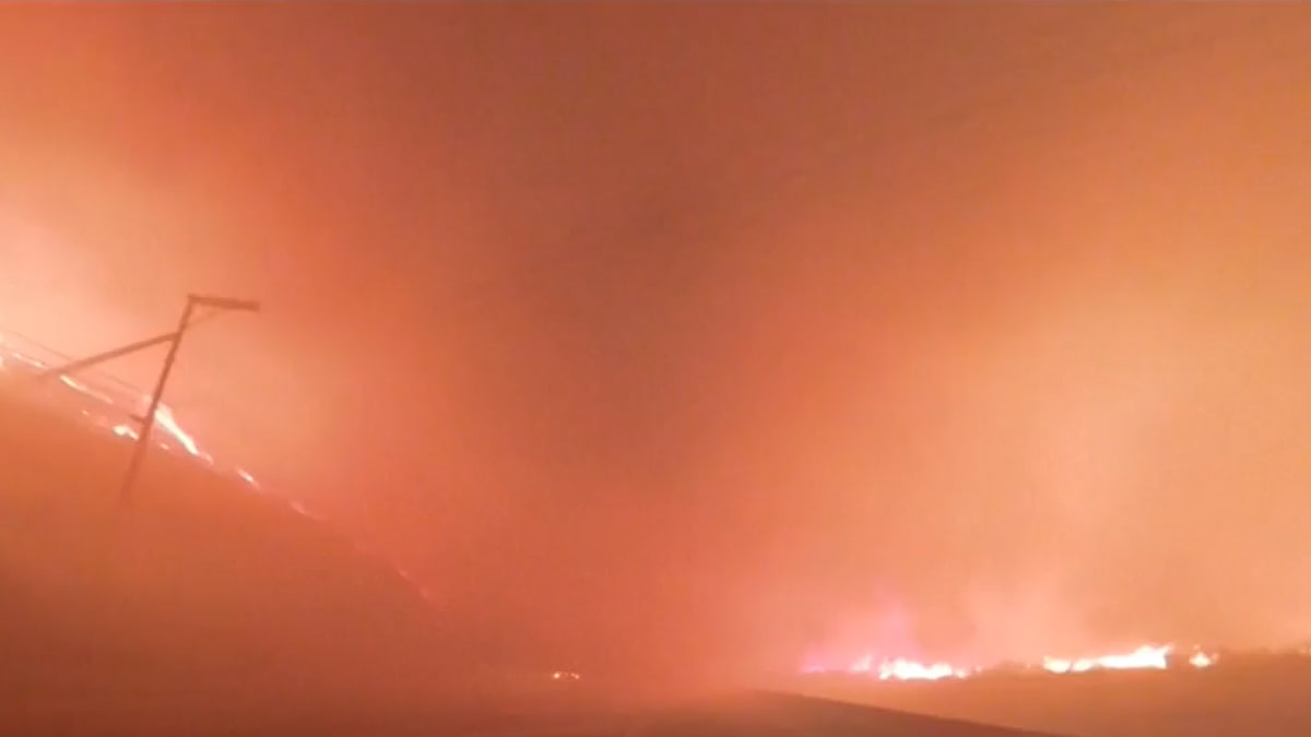 Autofahrer fährt mitten in Waldbrand – Flammen wüteten auf beiden Seiten des Highways