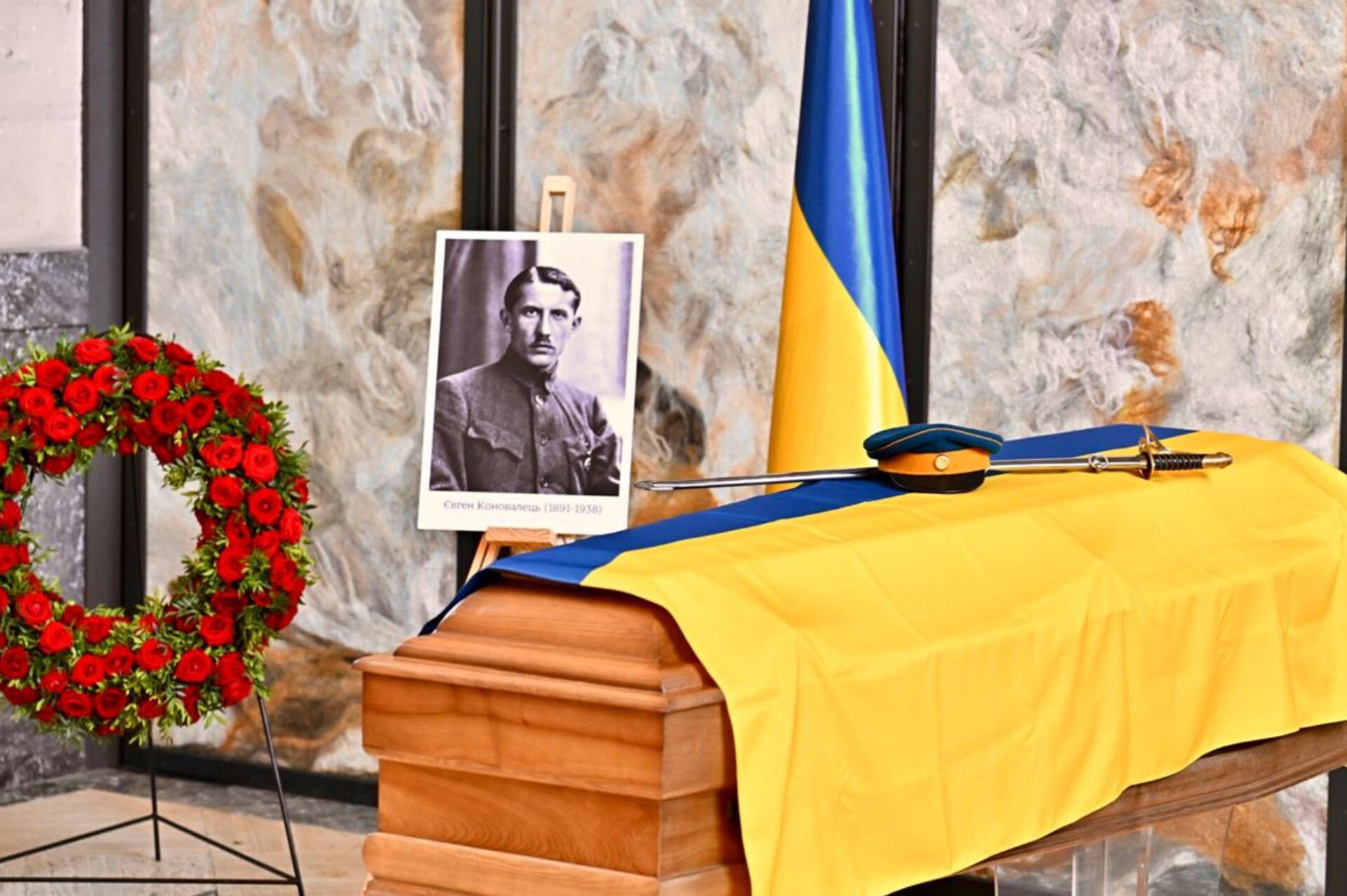 Remains of 20th-century military leader Yevhen Konovalets exhumed for reburial in Kyiv