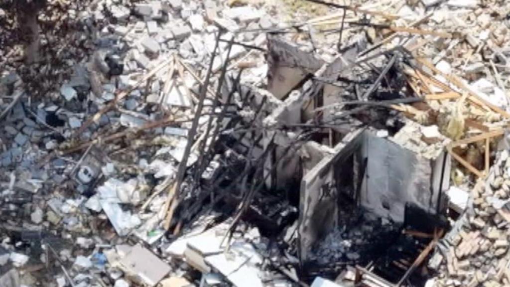 Aftermath of bungalow explosion captured by drone