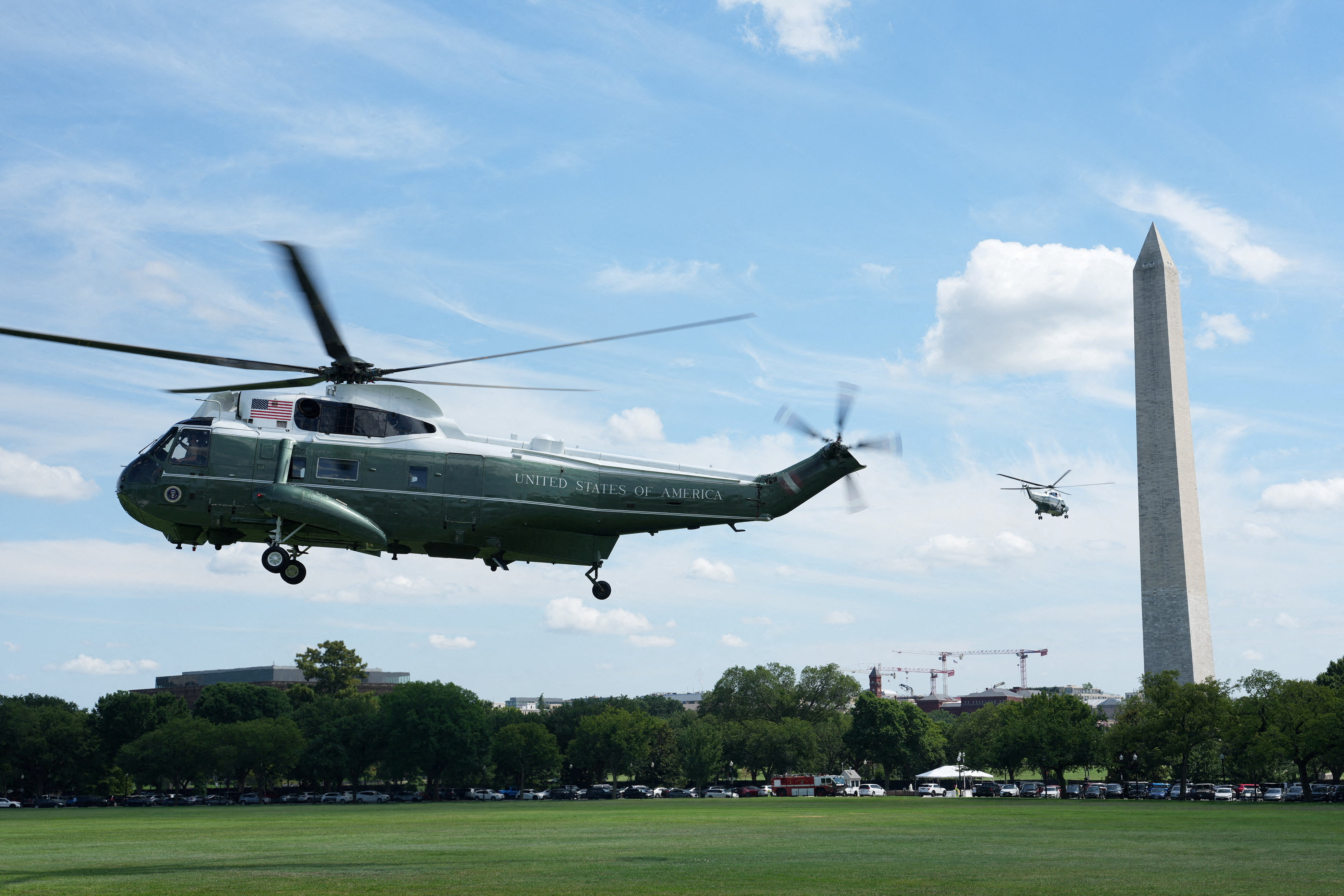 Transportation secretary working on telecom issues after close call involving Marine One