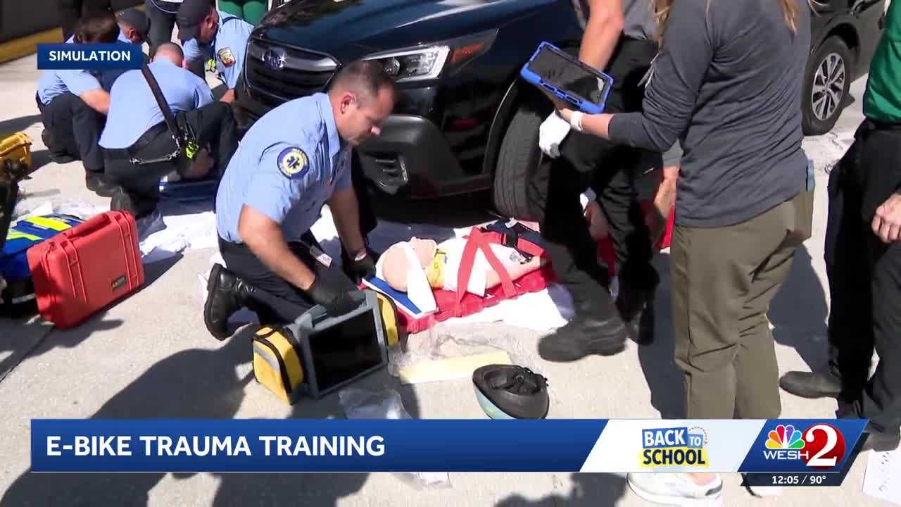 Trauma training: Central Florida emergency crews conduct car, e-bike crash simulation