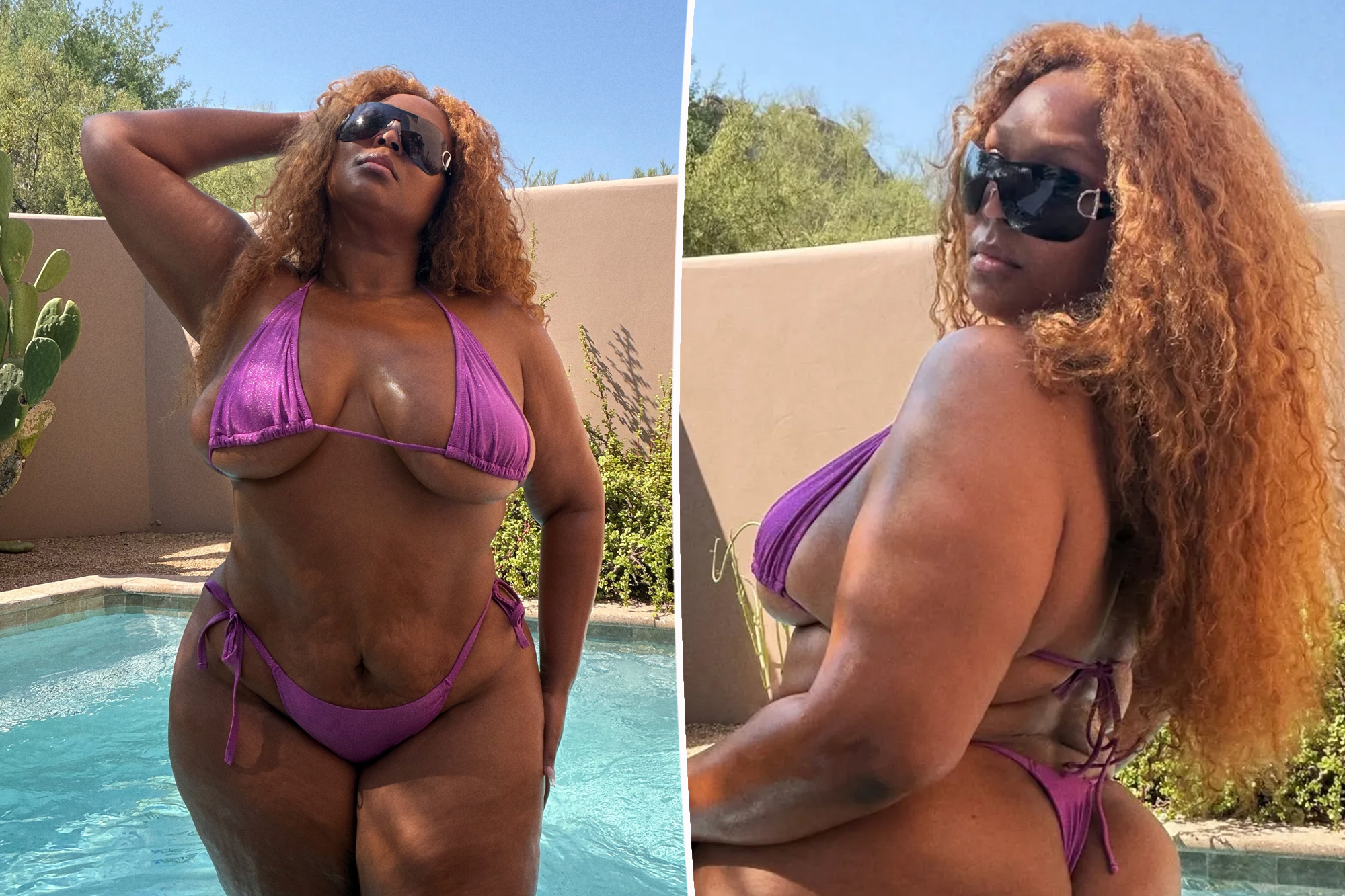 Lizzo rings in ‘Fat Liberation Month’ in a teeny purple string bikini