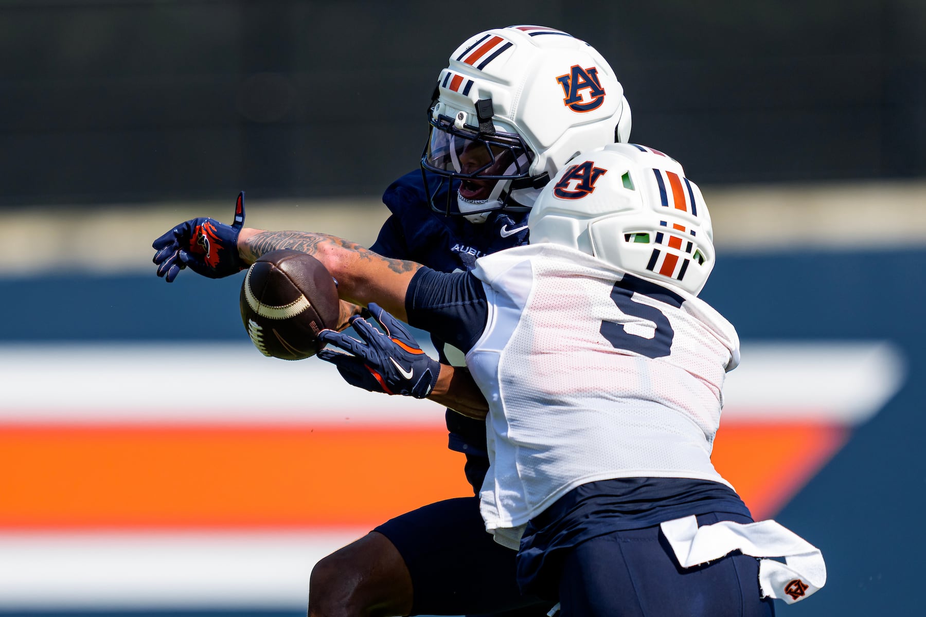 Who is standing out for Auburn at safety during preseason camp?