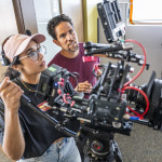 A movie set right on campus