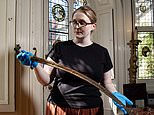Kent's King Arthur? 200-year-old 'Excalibur' sword is found in castle lake after water levels plummet due to heatwave