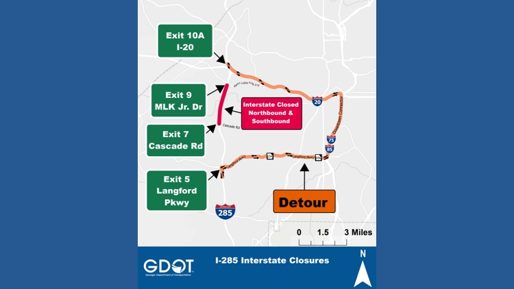 Part of Westside I-285 to close this weekend for concrete reconstruction