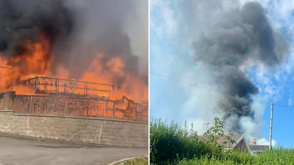 'Streets evacuated' after massive fire affects five homes