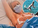 BBC ski presenter Chemmy Alcott suffers a collapsed lung and is left struggling to breathe as she is rushed to hospital after a 'badly timed front flip' while jumping into Lake Annecy