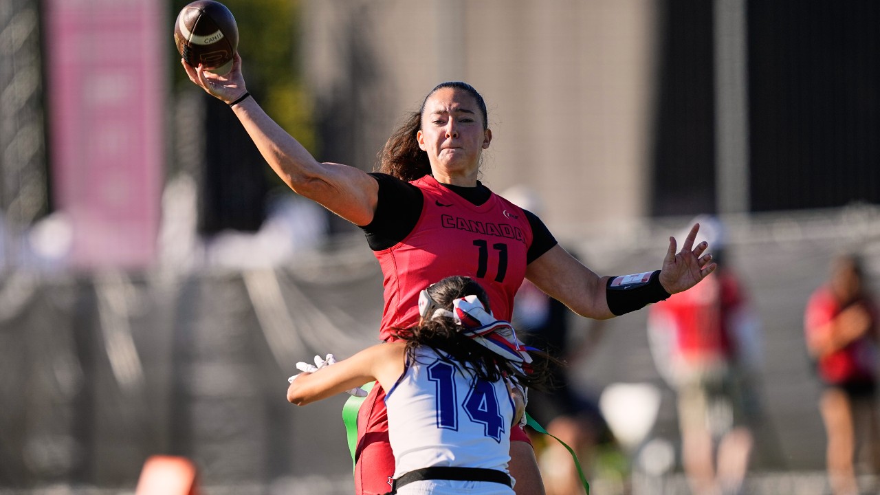 Canadian flag football teams perfect on opening day of world championships