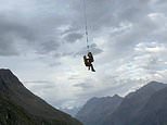 36 amateur hikers, including nine Brits and babies in prams, are rescued by chopper in Alps after getting stuck 2,300m up, 18 inches from sheer drop