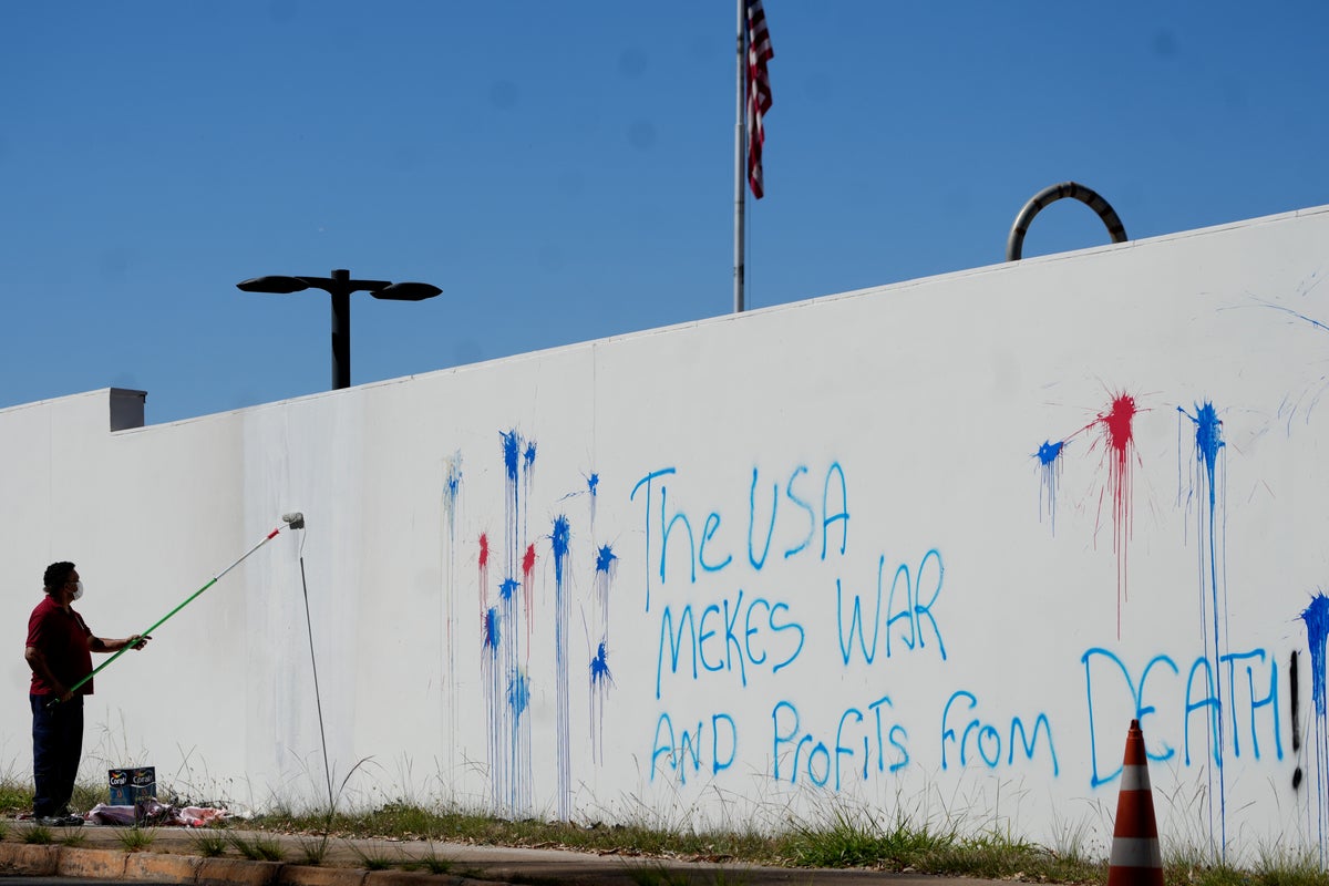 Wall of US Embassy in Brazil's capital is vandalized as relations remain tense